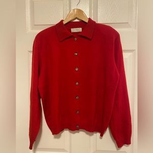 Lord Taylor two play cashmere red cardigan size L